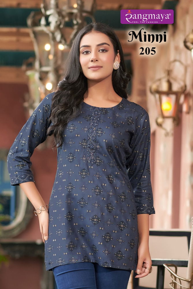 Minni 2 By Rangmaya Rayon Tunic Ladies Top Wholesale Online